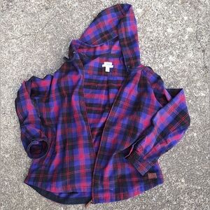 Plaid Hooded Jacket for Women